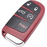 Smart Keyless Entry Key Fob Cover fit for Jeep Grand Cherokee Dodge Challenger Charger Dart Durango Chrysler 300 Key Case