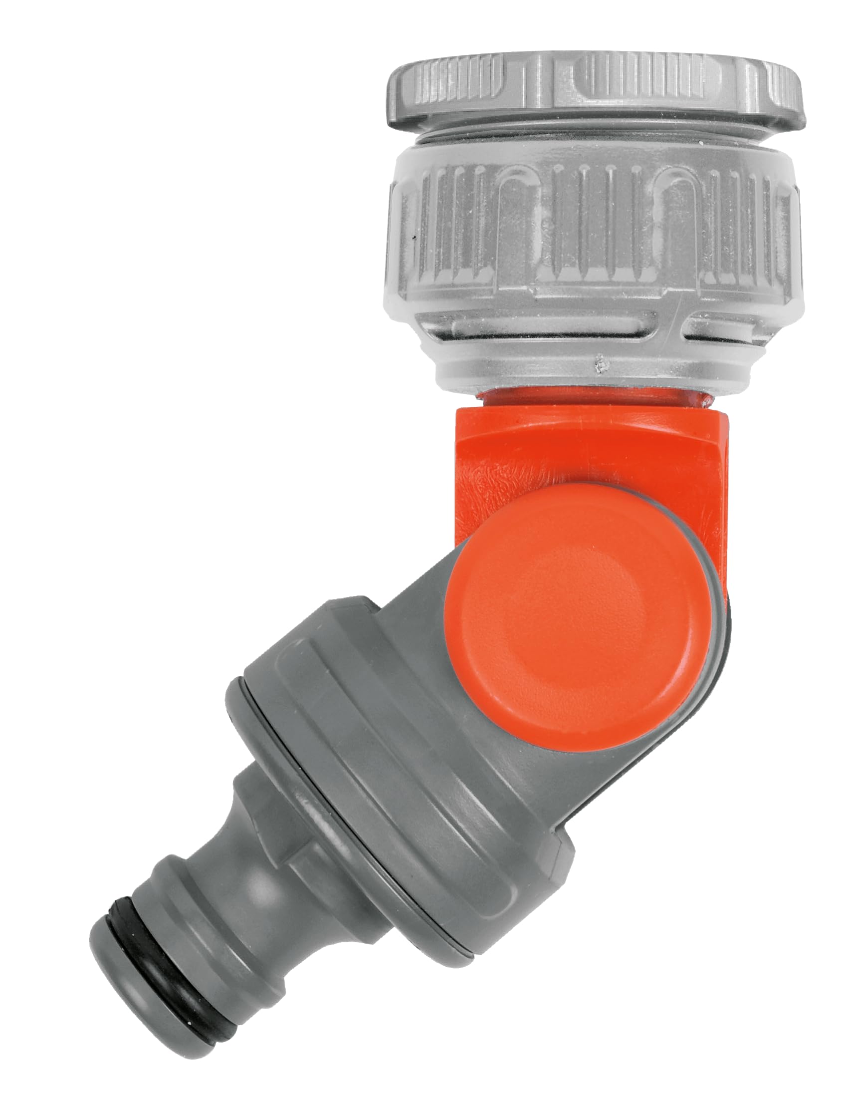 Gardena Angled Tap Connector: Tap Connector for 26.5 mm (G 3/4 inch) taps with 33.3 mm (G 1 inch) Threads and 21 mm (G 1/2 inch) taps with 26.5 mm (G 3/4 inch) Threads, rotates and swivels, (2999-20)