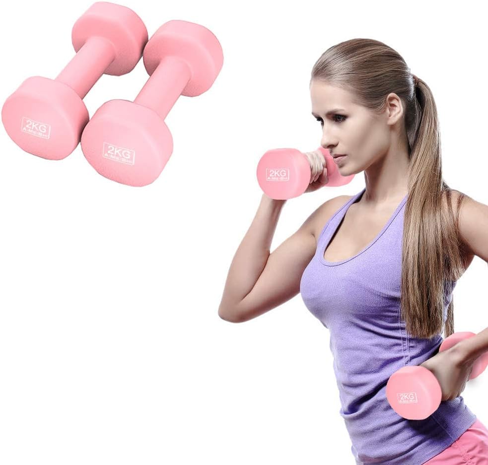 Chlggzw 2 Pack Dumbbells, Resistant to Sweat and Moisture for Weights Home Gym Exercise, Various Weight Dumbbell Set 2Kg/4Kg/6Kg/10Kg
