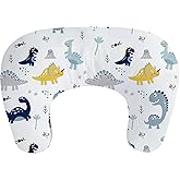 Little Grape Land New Nursing Pillow for Breastfeeding, Larger Breast Feeding Pillow and Positioner with Removable Cover for More Support, Tummy Time and Bottle Feeding Support Pillow, Dinosaur