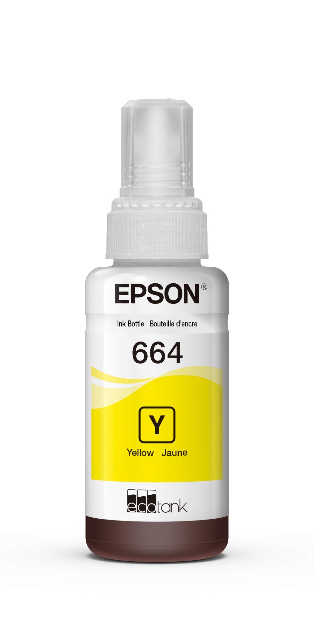 Epson 664 EcoTank Ink Ultra-high Capacity Bottle Yellow (T664420-S) Works with ET-2500, 2550, 4500, 4550, 2600, 2650, 3600, 16500