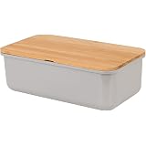 Boîte à Pain BODUM Bistro - Grand Modèle Avec Couvercle Bambou - 24x37x14 Cm - Conserve La Fraîcheur - Rouge