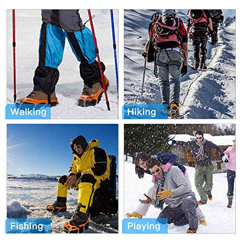 IPSXP Traction Cleats, Ice Snow Grips Crampons for Footwear with 19 Stainless Steel Spikes for Walking, Jogging, Climbing, Hiking on Snow and Ice - L - Thumbnail 5