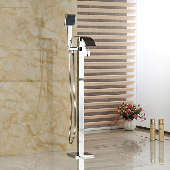 ACZZ Bañera independiente Juego de grifos montados en el piso Grifo de