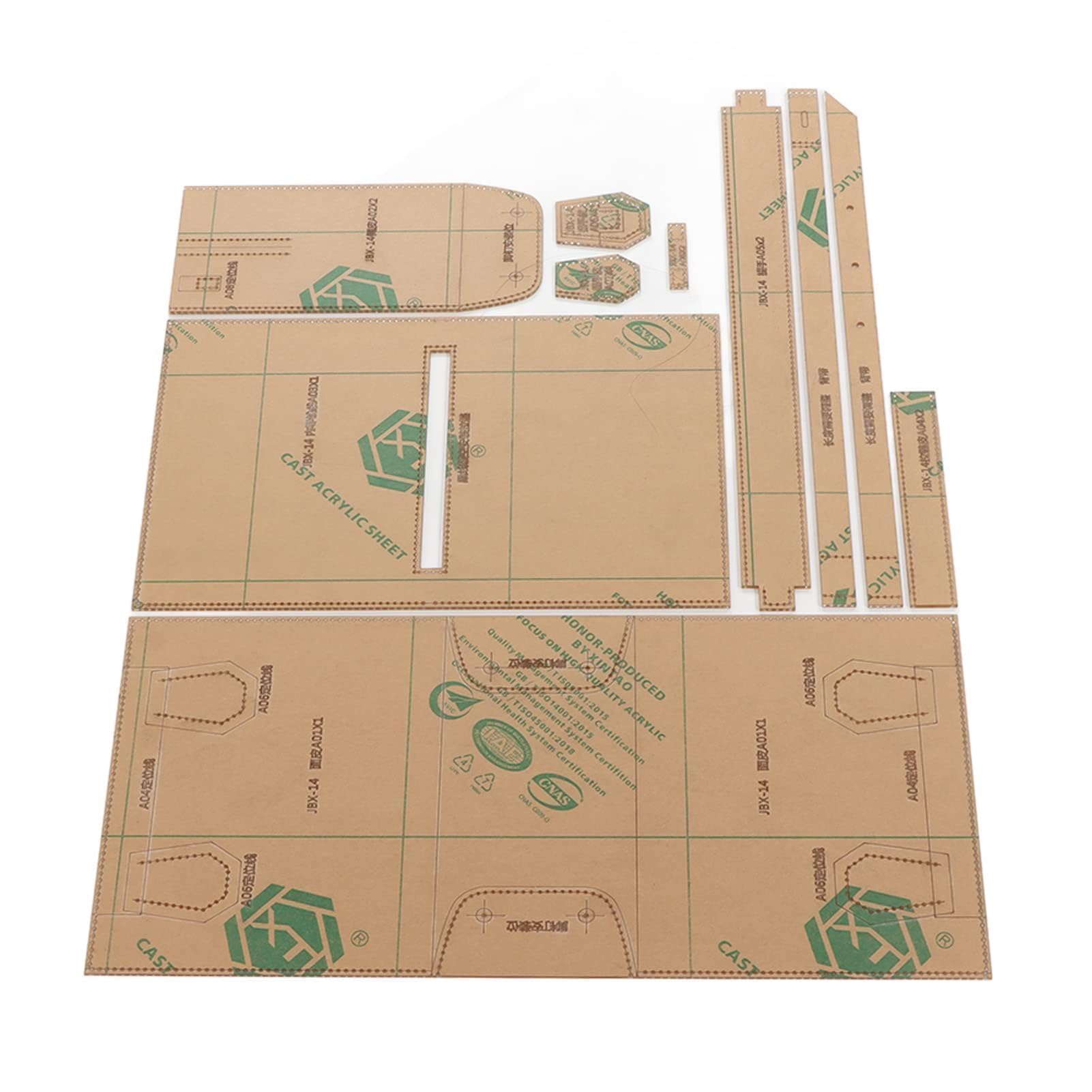 Leather Craft Acrylic Stencil,Bag Acrylic Template Leather Pattern Acrylic Leather Pattern Leather Templates Acrylic Making Stencil Leather Bag Template Kit for DIY Leather Craft