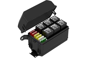 DaierTek 12V Relay Box 6 Slots Fuse Relay Block 6 Slots ATC/ATO Fuse and Relay Block with Relay Universal Fuse and Relay Box 