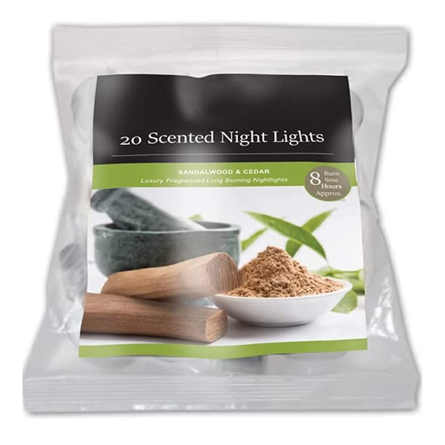 OnlineStreet Scented Tealight Votive Candles Pack - Wax Tarts in Different Assorted Refreshing Fragrances with 8 Hours Burning Time (Sandalwood & Cedar)