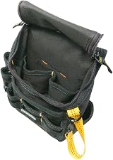 Custom Leathercraft 1524 Black Medium Ziptop Utility Pouch Tape Clip Tool Hook view 4