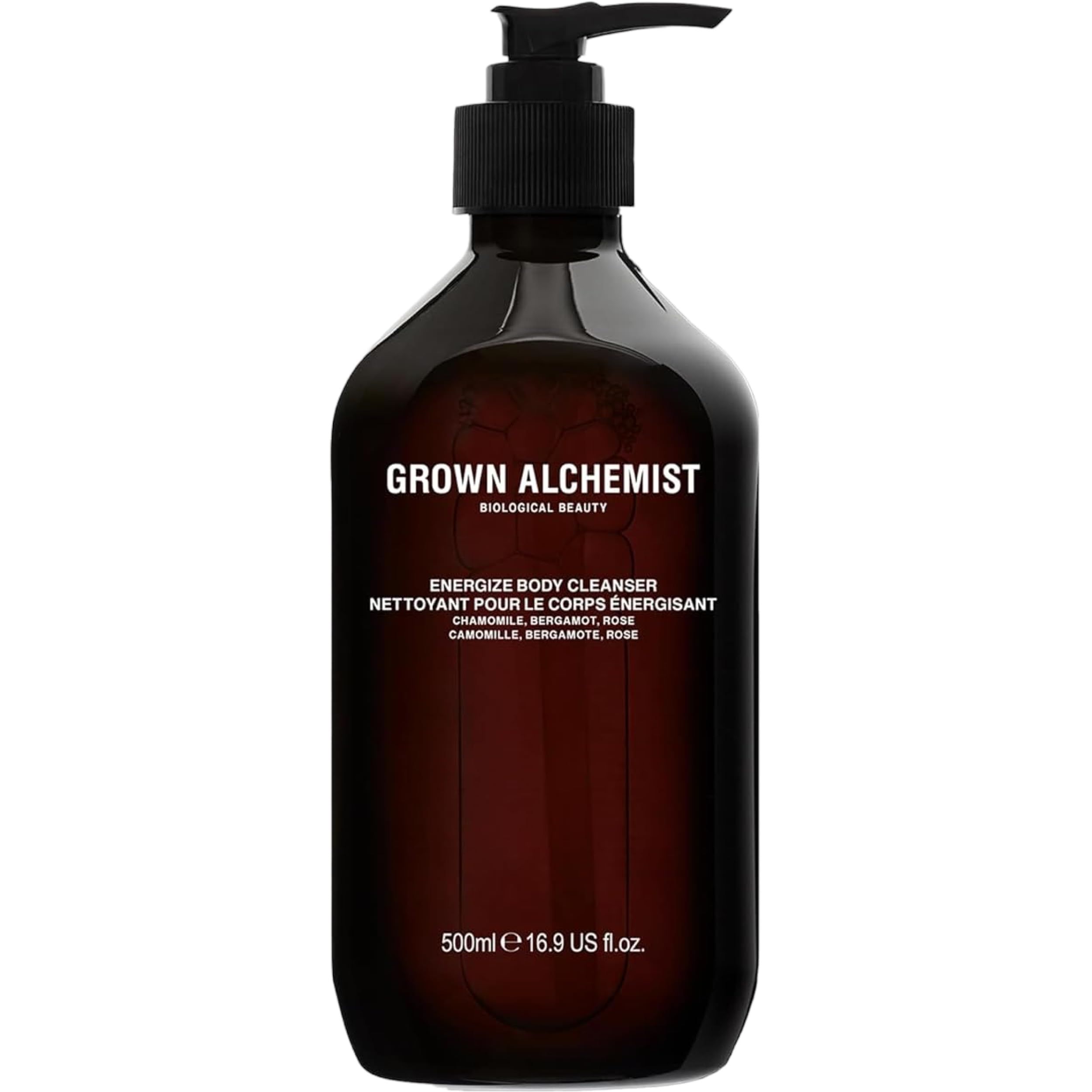Grown Alchemist Energize Body Cleanser, Chamomile, Bergamot, Rose - Organic Body Wash, Sensitive Exfoliating, Moisturising - Natural Bathing Cleansers, Luxury Antioxidant Shower Gels