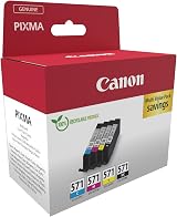 Canon CLI-571 Ink 4 Cartridge Pack Black Cyan Magenta Yellow view 3