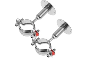 VALICLUD 2pcs Adjustable Stainless Steel Pipe Holder Clamp for Diameter Pipes Wall and Ceiling Mount Bracket