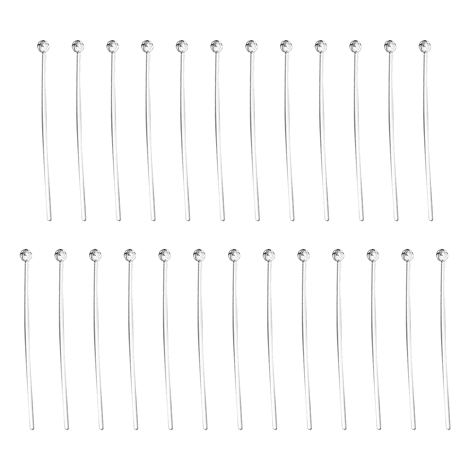 SUNNYCLUE 1 Box 25Pcs 20mm 925 Sterling Silver Ball Head Pins Jewellery HeadPins Flat Head Pins for Jewellery Making Accessories Earrings Findings Women Adults DIY Dangle Earrings Craft Supplies — image 1