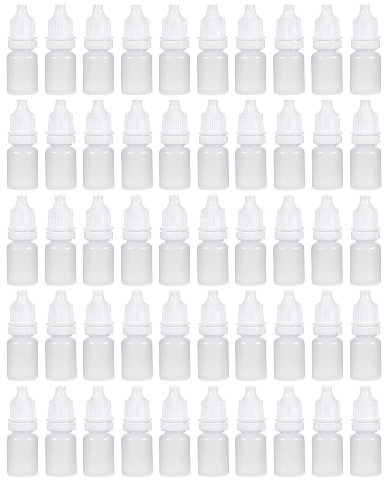 50Pcs 2ml Empty Refillable Portable Plastic Squeezable Dropper Bottle Cosmetic Makeup Packaging Essential Oil Container Eye Liquid Vial with Screw Lid and Plug