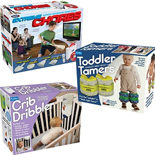 Hilarious Gag Gift Boxes - 3 Prank Pack Funny Box Set - Crib Dribbler - Extreme Chores - Toddler Tamers + BONUS