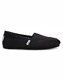 TOMS Women's Espadrille Loafer Flat, Black White, 9.5