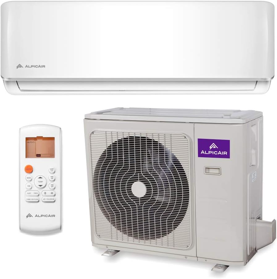 AlpicAir 24,000 BTU Ductless Mini Split Air Conditioner System Inverter Heat Pump