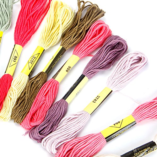 Ownsig 50 Skeins Cotton Embroidery Floss Rainbow Color Cross Stitch Threads Crafts Floss Sewing Threads