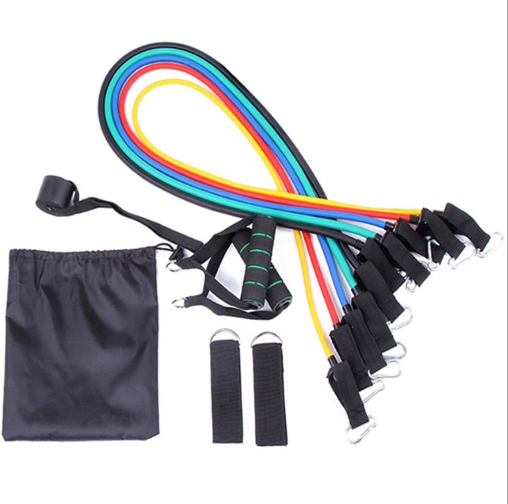 Exercise Resistance Bands Set,Up to 100 lbs Fitness Stretch Workout Bands Kit with Fitness TPE rubber Tubes,Handles, Ankle Straps, Door Anchor for Men Women, Home Gym Fitness, Physical Therapy