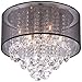 Saint Mossi Modern K9 Crystal Raindrop Chandelier Lighting Flush mount LED Ceiling Light Fixture Pendant Lamp for Dining Room Bathroom Bedroom Livingroom 6 E12 Bulbs Required H12