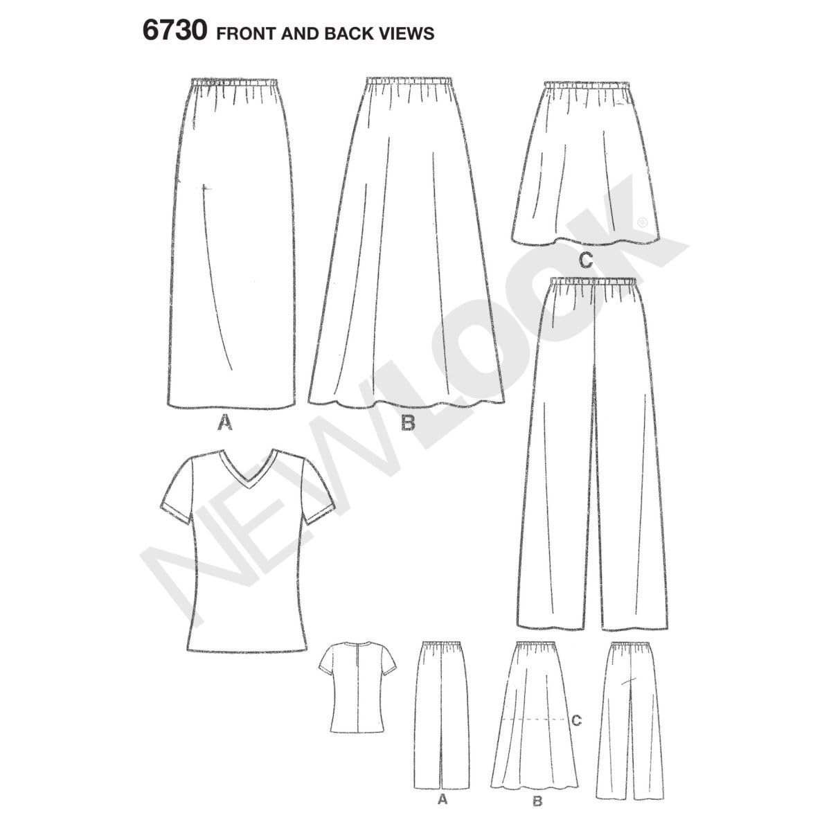 New Look Sewing Pattern 6730 Misses Separates, Size A (S-M-L-XL)