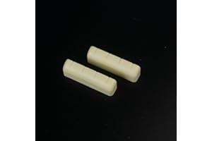 MLAVAL GUITAR PARTS Hardened plastic Banjo Nut For 4 or 5 String Banjos Slotted 1-3/16",Ivory Color (set of 2)