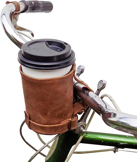 Amazon Hide Drinkのクルージー クージー ハンドメイドレザー自転車カップホルダー コーヒー Hide Drink ボトルケージ