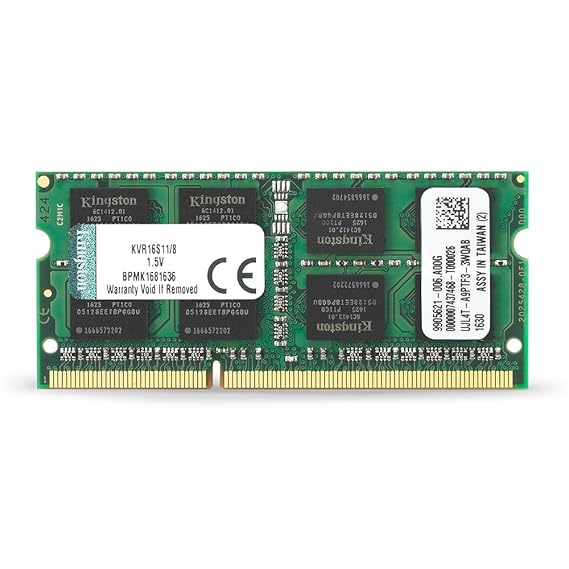 Kingston KVR16S11/8 Arbeitsspeicher 8GB (DDR3 Non-ECC CL11 SODIMM 204-pin 1,5V)