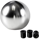 YIUIY Universal Round Ball Gear Shift Knob,Chrome Finish Aluminum Shifter Knobs with 3 Adapters Compatible with Manual and Automatic Transmission Car(Sliver)