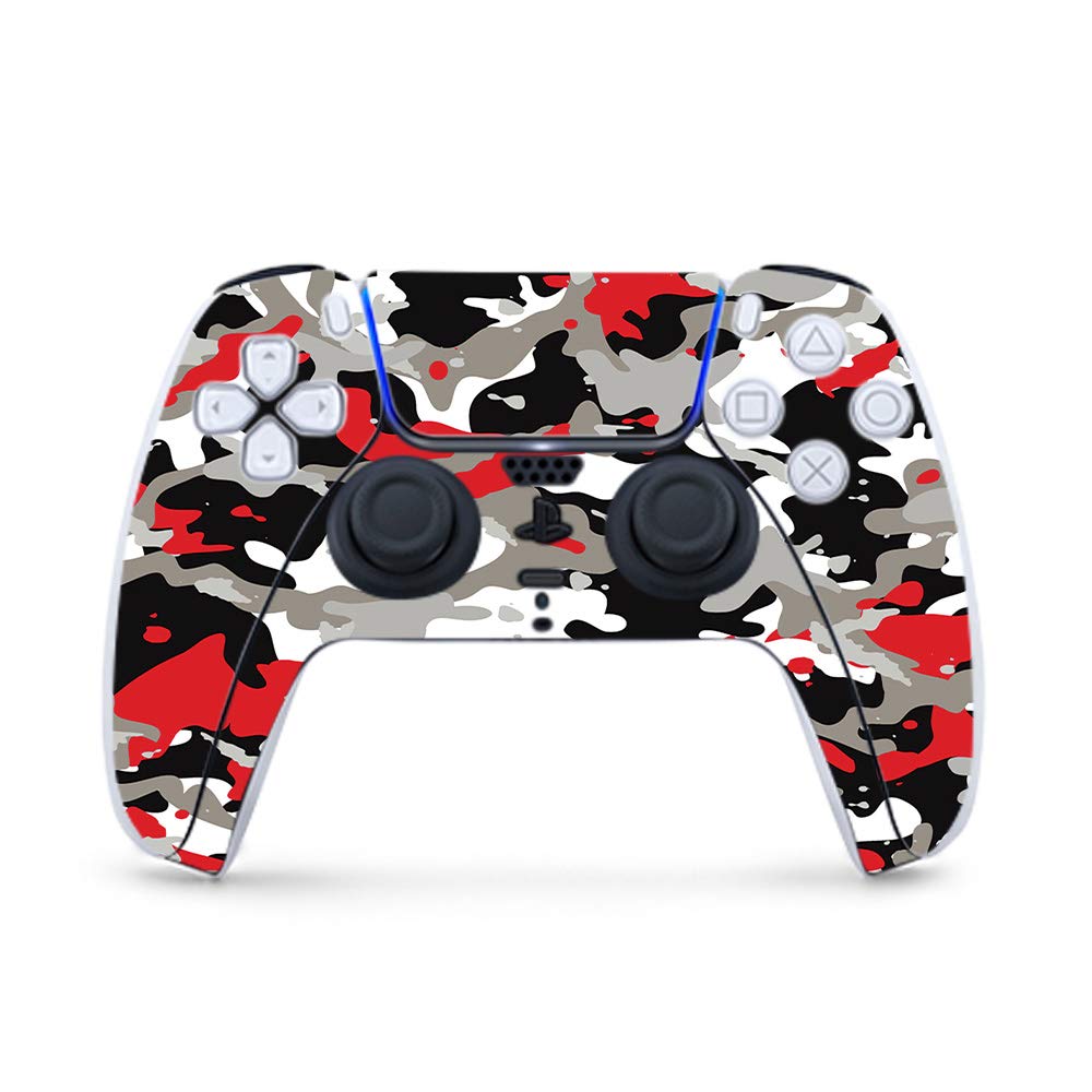MightySkins Gaming Skin for PS5 / PlayStation 5 Controller - Red Camo | Protective Viny wrap | Easy to Apply and Change Style | Made in The USA