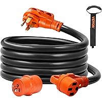 VEVOR 15 ft RV Extension Cord, 50 Amp, Heavy Duty STW RV Power Cord, NEMA 14-50R Female NEMA 14-50P Male Plug, with LED Indic
