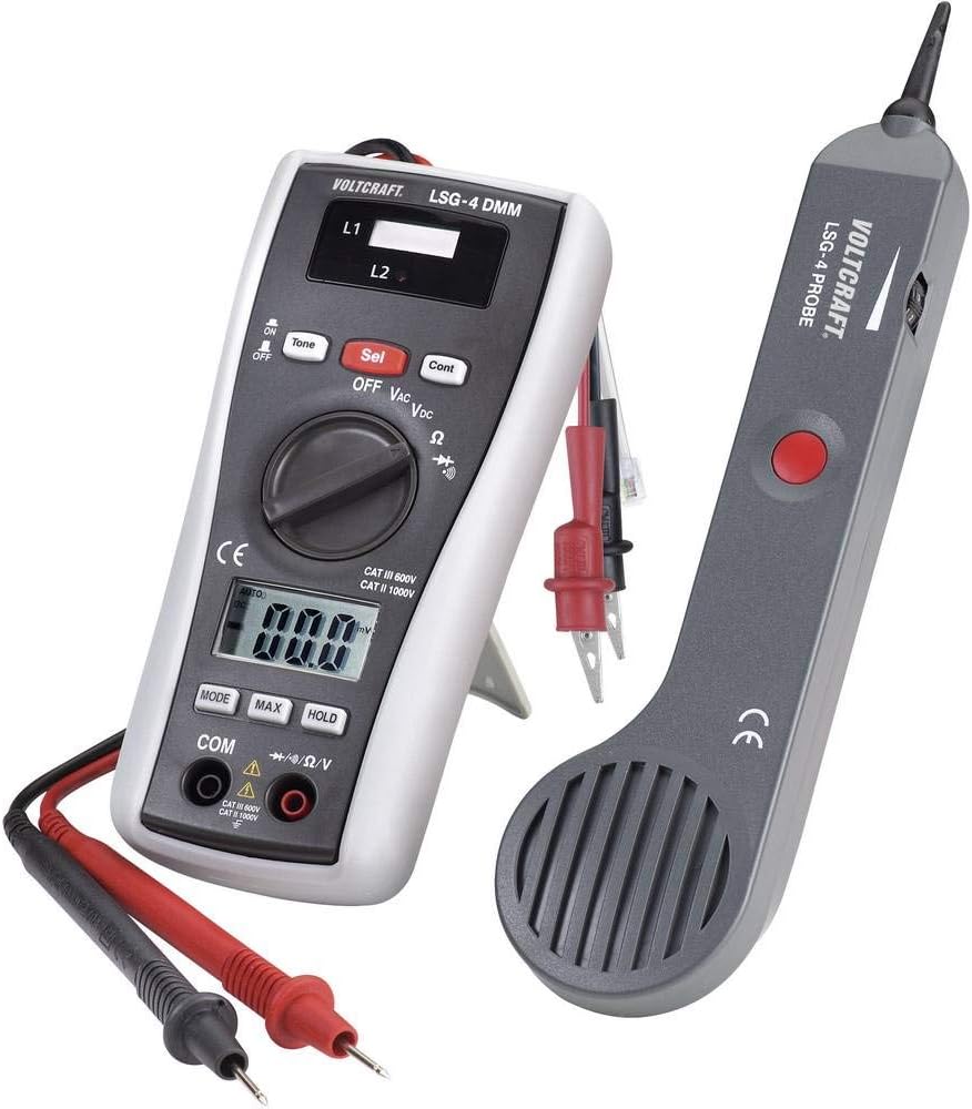 VOLTCRAFT Tester LSG-4 Digital Multimeter with Sound Generator & Inductive Receiver for Electric Circuit Testing Battery Powered
