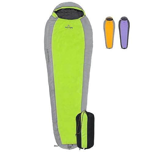 Teton 20F and 5F Degree Sleeping Bag; Lightweight, Warm Weather