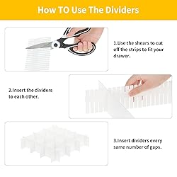 Qozary 42 Pack Adjustable Drawer Organizer Dividers