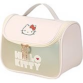 Cute Cartoon Womens Toiletry Bag, PU Leather Translucent Waterproof Toiletries Bag, Travel Makeup Bag Organizer (White)