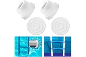VECACOSIC 4 PCS Pool Ladder Bumpers for Inground Pool White Rubber Inground Pool Ladder Caps Fits 1.90” Swimming Pool Ladder Tubing Inside Plug Bumper Cap Swimming Pool Ladder Parts to Protect Pool Liner