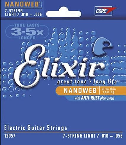 Amazon Co Jp Elixir エリクサー エレキギター弦 Nanoweb 7弦 Light 010 056 157 国内正規品 楽器