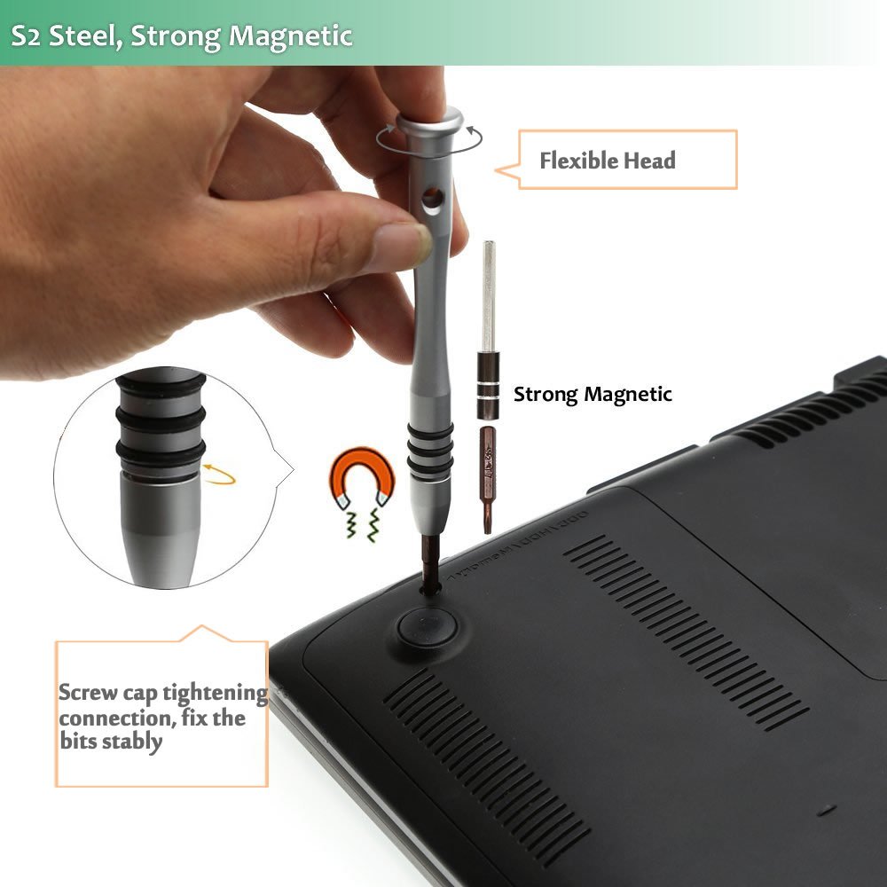 Kingsdun Precision Screwdriver Set, 60 in 1 Magnetic Driver Kit with 56 Mini Multi Bit Sets,Professional Repair Tool Kit for Iphone /Ipad /Macbook /PC/ Laptop /Xbox /Watches & Eyeglasses