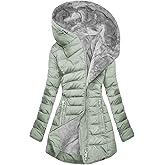 Womens Long Sleeve Puffer Jackets Hoods Outfits for Women Warm Fuzzy Hooded Plain Winter Fall 2026 Y2K