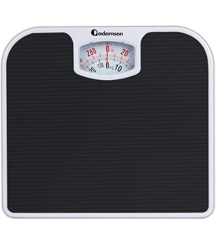 Adamson A25 Scales for Body Weight - Up to 400 LB - New Version - 5.3 Dial on 12.4 x 10.2 Platform - Anti-Skid Rubber Surface - High Precision Bathroom Scale Analog - Durable with 20-Year Assurance