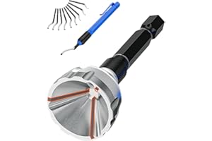 VASTHOME Deburring Chamfer Tool Kit - for Metal, PVC, Copper Pipes, 3D Printer Parts, Rods, Bolts - Size Range: 1/8" to 3/4" (3-19mm) - External Deburrer