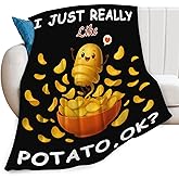 Potato Blanket for Women Girls, Potato Lovers Flannel Throw Blanket, Cozy Fleece Soft Stuff Food Blankets Gift for Kids Couch Sofa Bed 50" x 40"