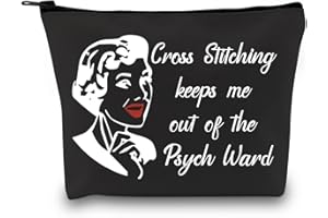 GJTIM Needleworker Gift Sewing Lover Gift Sewing Project Bag Cross Stitch Project Bag Accessories Case for Cross Stitch Lovers (Cross Stitching Black)