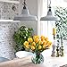 GTIDEA 10pcs Realistic PU Artificial Holland Tulip Flowers Life-Like Faux Bouquet Arrangements for Home Kitchen Living Room Dining Table Wedding Centerpieces Decorations Orange