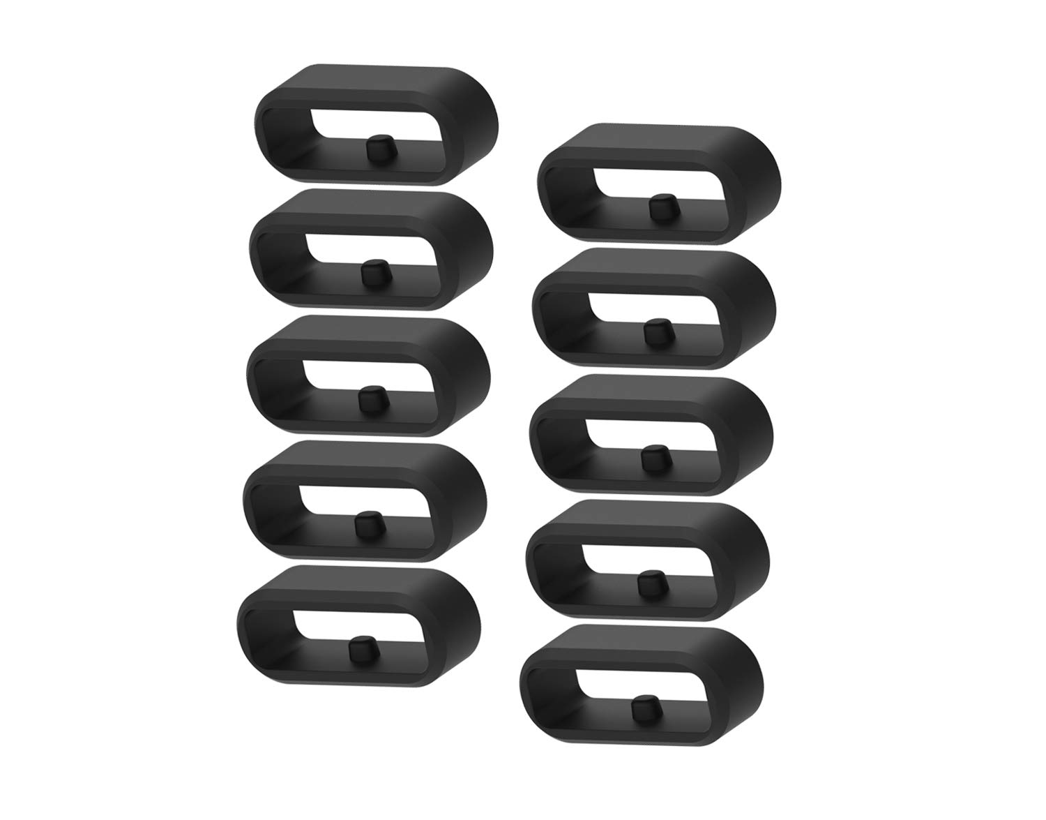 Chofit Replacement Secure Rings Compatible with Garmin Vivoactive 5/Venu 2 Plus/Vivomove 3/Fenix 8 43mm/Fenix 7S/Forerunner 55 Connector Keepers Silicone Fastener Ring Holders Security Loop Black