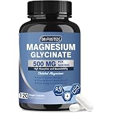 DRFOSTER Chelated Magnesium Glycinate 500mg with Zinc, 120 Veggie Capsules | High Absorption Supplements with Vitamin D3 for Sleep, Muscle &amp; Bone Support, Leg Cramps Relief, Non-GMO