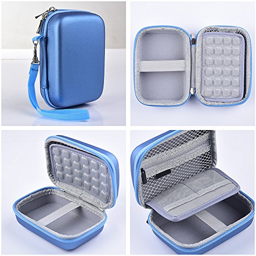 Katia Printer Accessories Bundle Set for HP Sprocket Portable Photo Printer, X7N07A, Print Social Media Photos on 2x3 Sticky with Hard Shell Case, Calendar Album, Frames, 2x3 Stickers - Blue