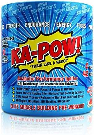 KA-POW Anabolic Performance Ignitor Elite Muscle Building Pre-Workout , Super Fruit Punch, 8.9 Oz 