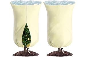 kopotma 2Packs Plant Covers Freeze Protection, 2.81oz/yd² Plant Covers for Winter, Plant Cover Frost Protection for Plants Warm Plant Frost Cloth Frost Blankets with Zipper Drawstrings, 47x72in