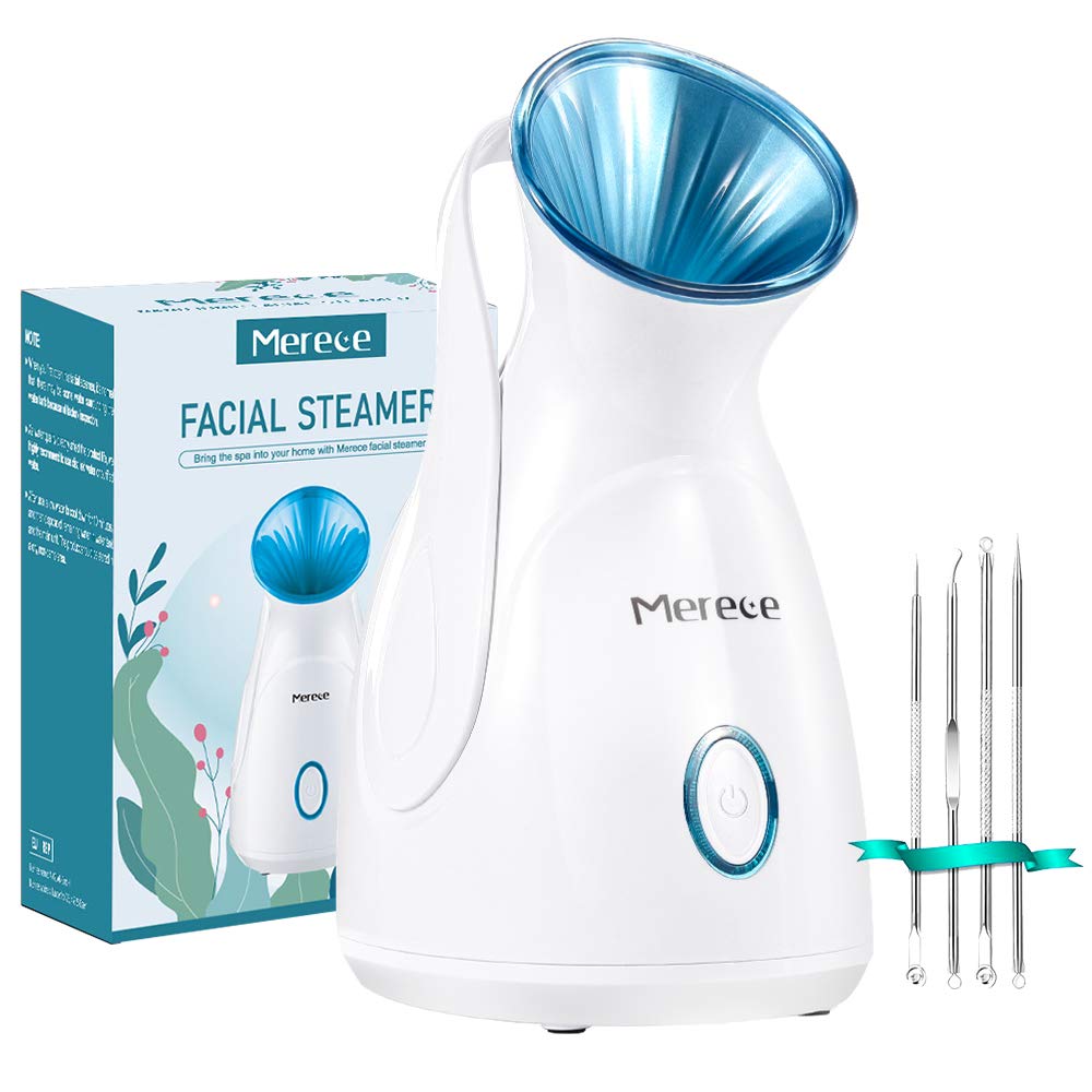 Facial Steamer Face Steamer – Nano Ionic Face Steamer for facial Home Facial Humidifier for Face for Face Sauna Spa Sinuses Moisturizing Cleaning Pores, Facial Spa with Skin Kit and Hair Band: Beauty