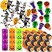 FAVONIR™ Halloween Party Favor Supplies Stuffers 48 PCs Goody Bag Assortment, Flash Lights Self-Ink Stampers, Bendable Characters, Magic Springs. Kids Trick Treat Toys. Reward Prizes, carnival Events
